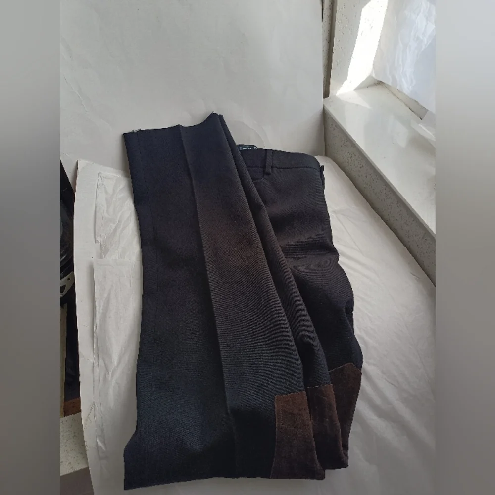 Ralph Lauren Equestrian men’s suede knees luxury pants Italy new display sz 40 - Picture 2 of 11